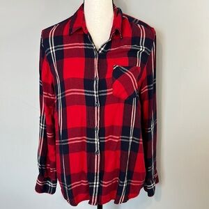 Woolrich Super Soft Red Blue Fall Winter Flannel Large